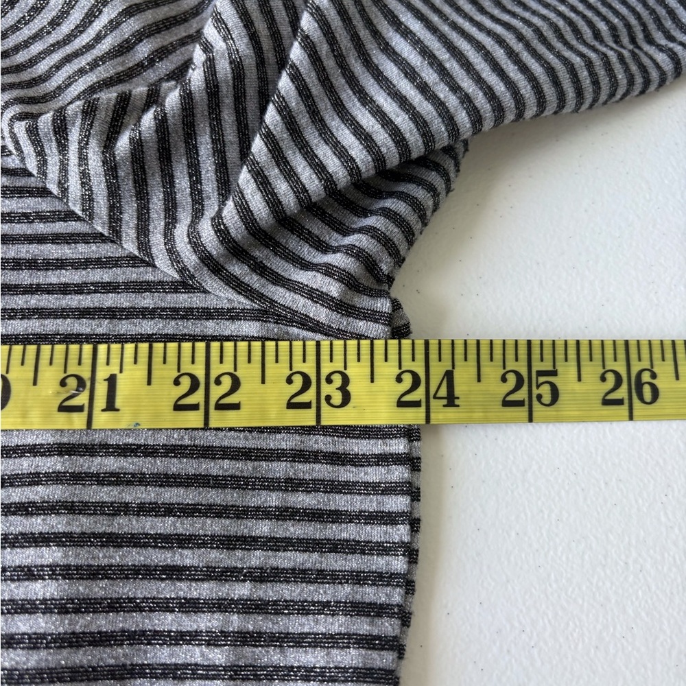 Talbots 2X Turtleneck Long Sleeve Gray Black Silver Stripe Casual Office Stretch - Picture 7 of 8